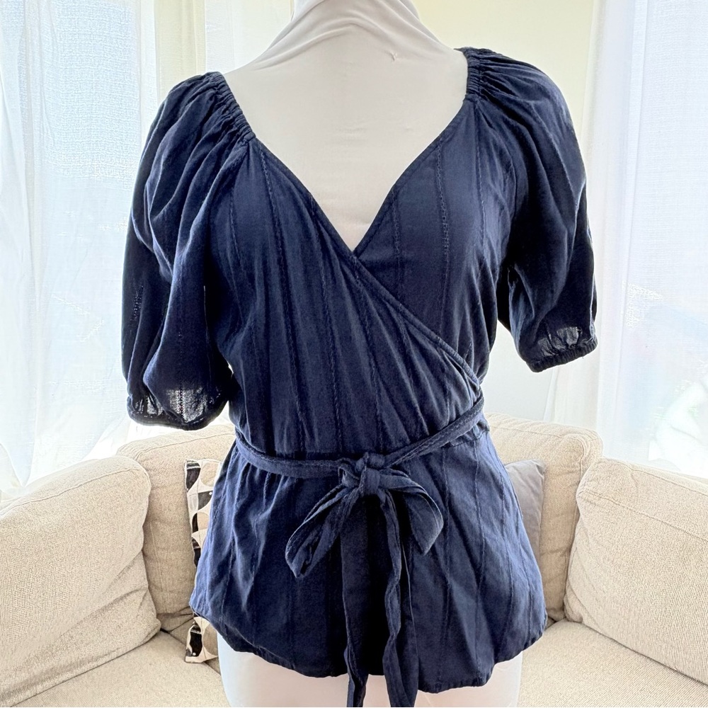 6for$20❤️bundle item! Old Navy Navy Blue Wrap Blouse